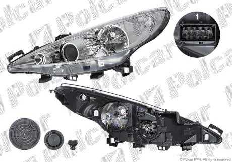 Фара основна права H1, H7, PY21W, W5W Polcar 5724103E