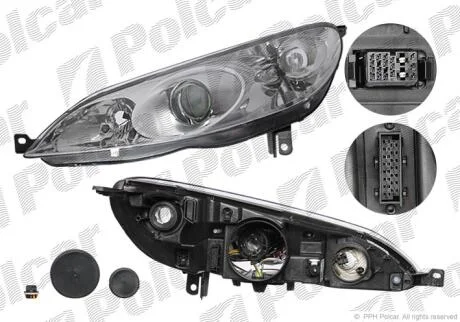 Фара основная правая D2S, H7 Polcar 5748102U