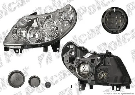 Фара основна ліва H7, PY21W, W5W Polcar 5770097E