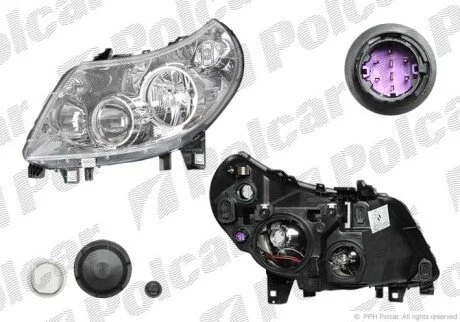 Фара основная правая H1, H7, PY21W, W5W Polcar 5770102U