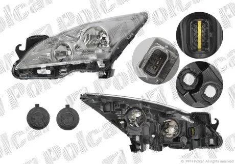 Фара основная правая H7, HP24W Polcar 578010-V