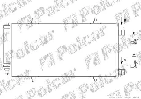 Радіатор кондиціонера (Конденсатор) з осушувачем Polcar 5787K8C2