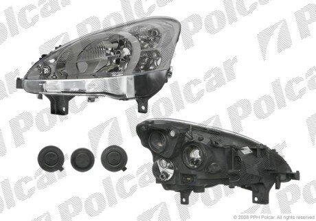 Фара основная правая H4, PY21W, W5W Polcar 579210-V