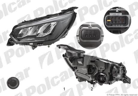Фара основная правая LED, PY21W Polcar 57B4103X