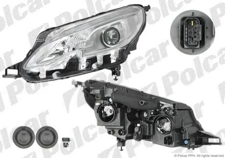 Фара основна права H7, PWY24W Polcar 57L110-V