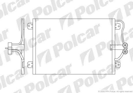 Радіатор кондиціонера (Конденсатор) без осушувача Polcar 6007K8C2