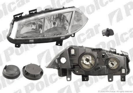 Фара основная правая H1, H7, PY21W, W5W Polcar 601210-V