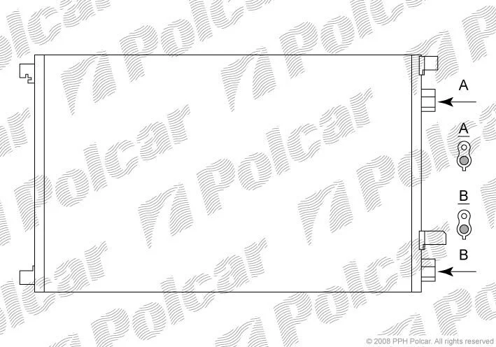 Радіатор кондиціонера (Конденсатор) без осушувача Polcar 6012K8C1S (фото 1)