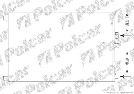 Радиатор кондиционера (Конденсатор) без осушителя Polcar 6012K8C2S