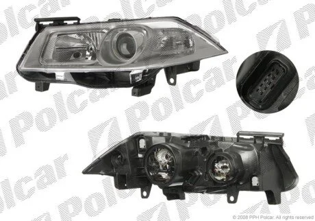 Фара основная правая H1, H7, PY21W, W5W Polcar 601310-E
