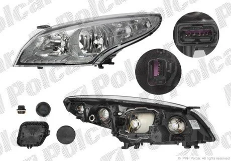 Фара основна ліва H7, P21W, PY21W, W5W Polcar 601409-E