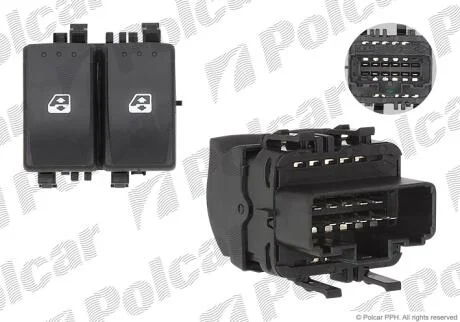 Блок кнопок склопідіймача Polcar 6015P-71