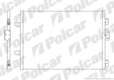 Радиатор кондиционера (Конденсатор) без осушителя Polcar 6016K81X