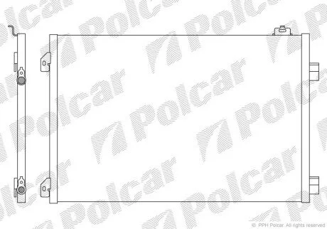 Радиатор кондиционера (Конденсатор) без осушителя Polcar 6016K8C2