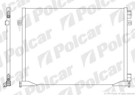 Радиатор кондиционера (Конденсатор) без осушителя Polcar 6026K8C1S