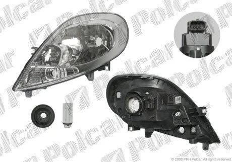 Фара основная левая H4, PY21W, W5W Polcar 6027091V