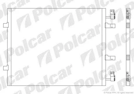 Радіатор кондиціонера (Конденсатор) без осушувача Polcar 6027K8C1S
