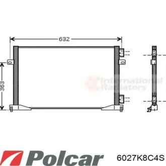 Радіатор кондиціонера (Конденсатор) без осушувача Polcar 6027K8C4S