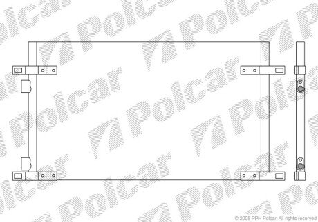 Радиатор кондиционера (Конденсатор) без осушителя Polcar 6032K8C2S