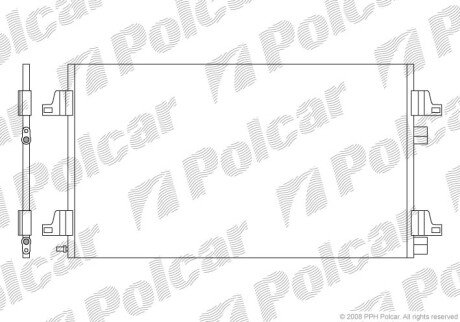 Радиатор кондиционера (Конденсатор) без осушителя Polcar 6037K81X