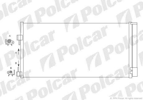 Радіатор кондиціонера (Конденсатор) з осушувачем Polcar 6039K8C1