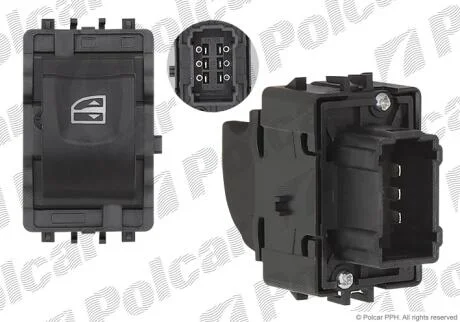 Блок кнопок склопідіймача Polcar 6039P-73
