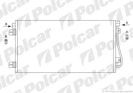 Радиатор кондиционера (Конденсатор) без осушителя Polcar 6041K8C3