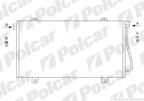 Радіатор кондиціонера (Конденсатор) без осушувача Polcar 6041K8C4