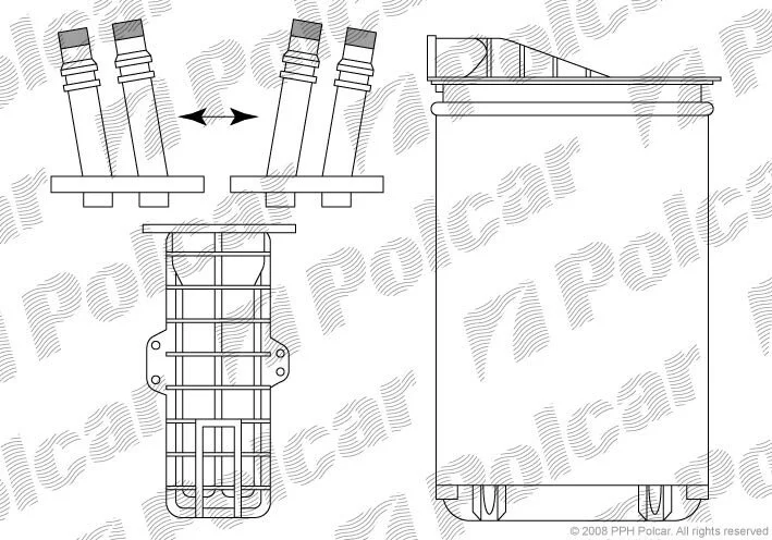 Радіатор обігрівача салону Polcar 6050N8-1 (фото 1)