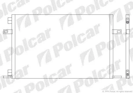 Радиатор кондиционера (Конденсатор) без осушителя Polcar 6051K8C1
