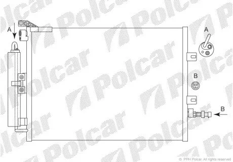 Радіатор кондиціонера (Конденсатор) з осушувачем Polcar 6055K81X