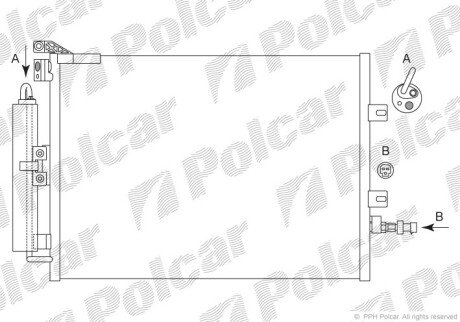 Радіатор кондиціонера (Конденсатор) з осушувачем Polcar 6055K82X