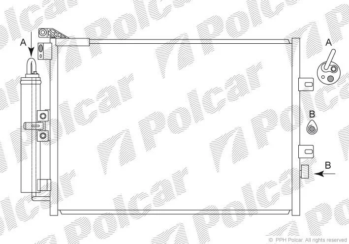 Радиатор кондиционера (Конденсатор) с осушителем Polcar 6055K8C2S (фото 1)