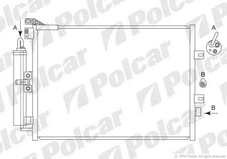 Радіатор кондиціонера (Конденсатор) з осушувачем Polcar 6055K8C2S