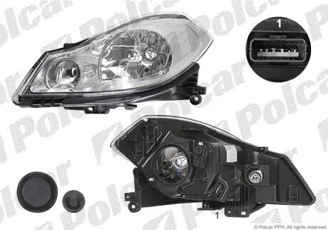 Фара основная левая H4 Polcar 6059093E