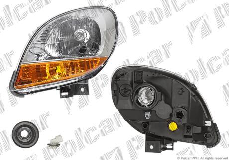 Фара основна права H4, PY21W, W5W Polcar 6061104EUA