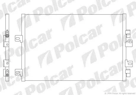 Радиатор кондиционера (Конденсатор) без осушителя Polcar 6061K8C2