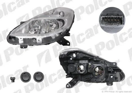 Фара основная правая H7, PY21W, W5W Polcar 6064101E