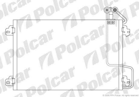 Радиатор кондиционера (Конденсатор) без осушителя Polcar 6070K8C1S