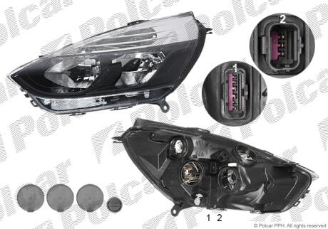 Фара основна ліва H1, H7, PY24W, W5W Polcar 60B109-U