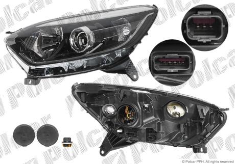 Фара основная левая H1, PY21W, W5W Polcar 60L1091U