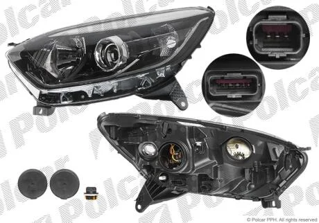 Фара основная левая H1, PY21W, W5W Polcar 60L1091U
