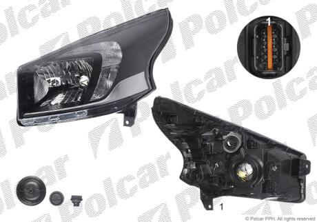 Фара основная левая H4, PY21W, W21/5W Polcar 60N209-E