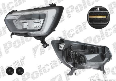 Фара основная левая H1, H7, LED, PY21W Polcar 60N409-X