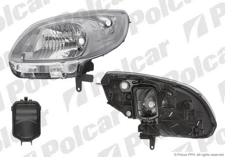 Фара основная левая H4, PY21W, W5W Polcar 60U109-E