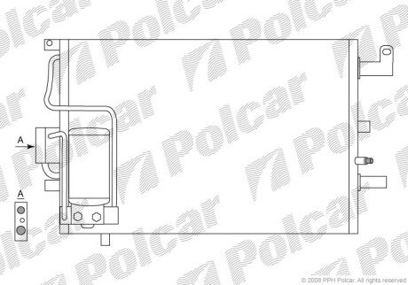 Радіатор кондиціонера (Конденсатор) без осушувача Polcar 6522K8C1