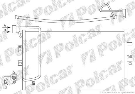 Радиатор кондиционера (Конденсатор) без осушителя Polcar 6523K8C1