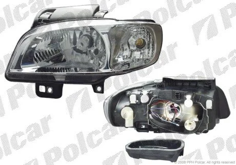 Фара основная левая H4, PY21W, W5W Polcar 671409-E