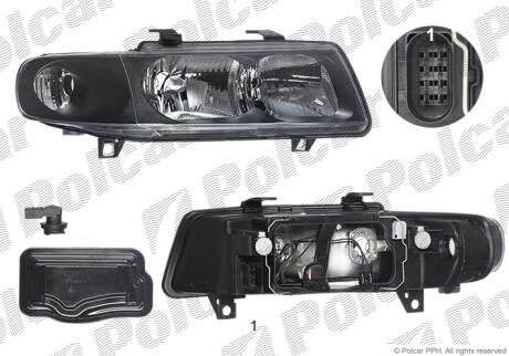 Фара основная правая H1, H7 Polcar 672210-VUA