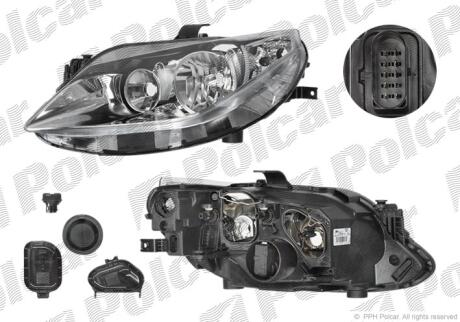 Фара основная левая H7, PY21W, W5W Polcar 6732092E